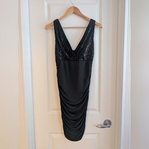 Lady Dutch | Black Sequin Mini Dress | M